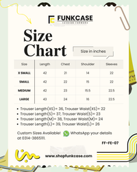 Funkcase size chart for clothing measurements in inches
